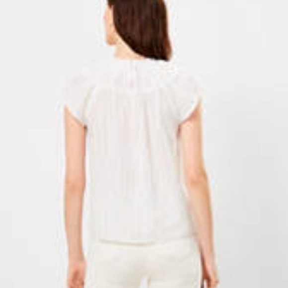 Loft white top with shimmer smock shell. Great shoulder accent ! - Picture 13 of 13